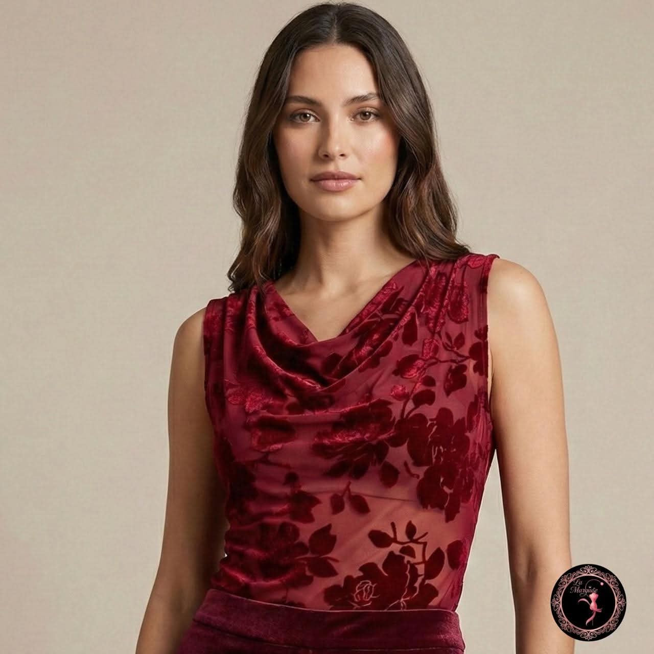 طقم مخمل انيق  Burgundy Velvet Set