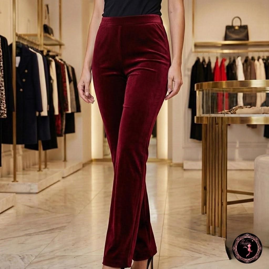 طقم مخمل انيق  Burgundy Velvet Set