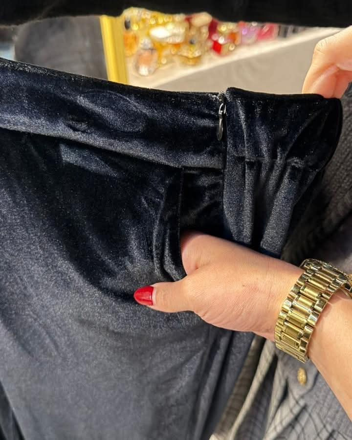 Big Size- Black Velvet Suit -Winter Clearance  بدلة مخمل اسود فاخرة -تصفية شتوية