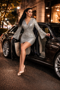 Silver Glam Sequin Dress
فستان سيلفر جلام بالترتر