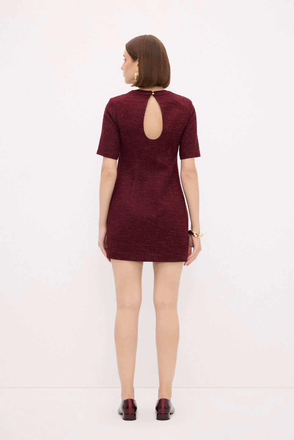 Burgundy Chic Mini Dress – Last Piece
فستان نبيتي شيك قصير – آخر قطعة