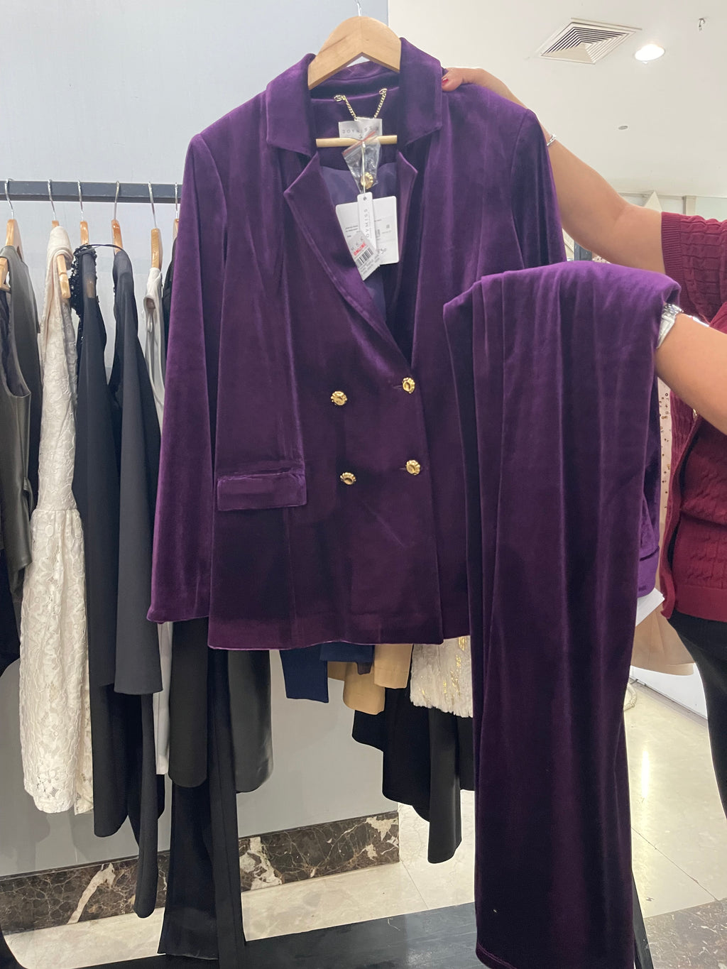 Mauve velour suit