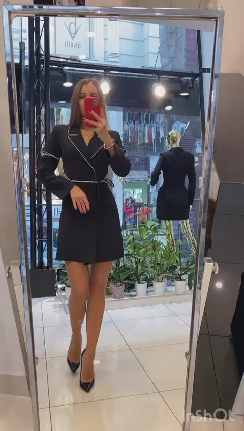 Black  Blazer Dress فستان بليزر انيق