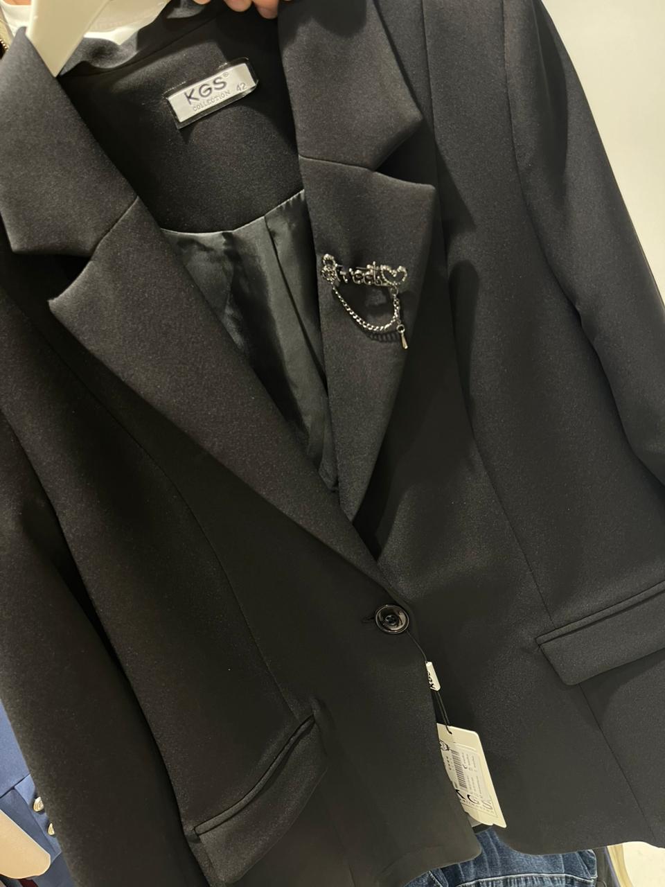 Classic big size blazer - Burgundy & Black بليزر